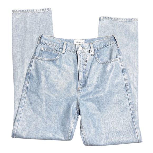 New with Tag Frame Le High 'N' Tight Poolside Straight Shinny Women's Denim Jean - Picture 3 of 16